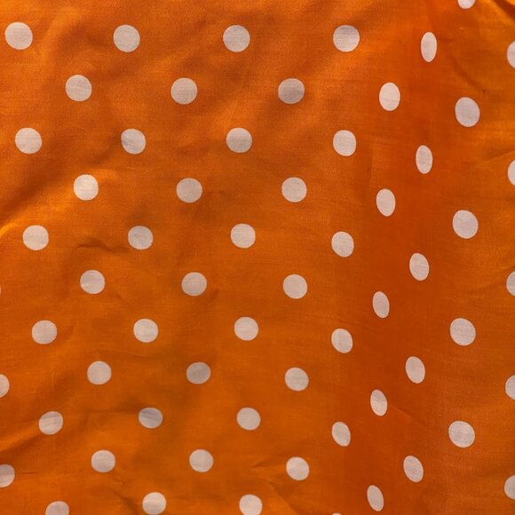 vintage Orange and white Polka Dot 100% Silk Dress Size 18 Sleeveless - Picture 2 of 8